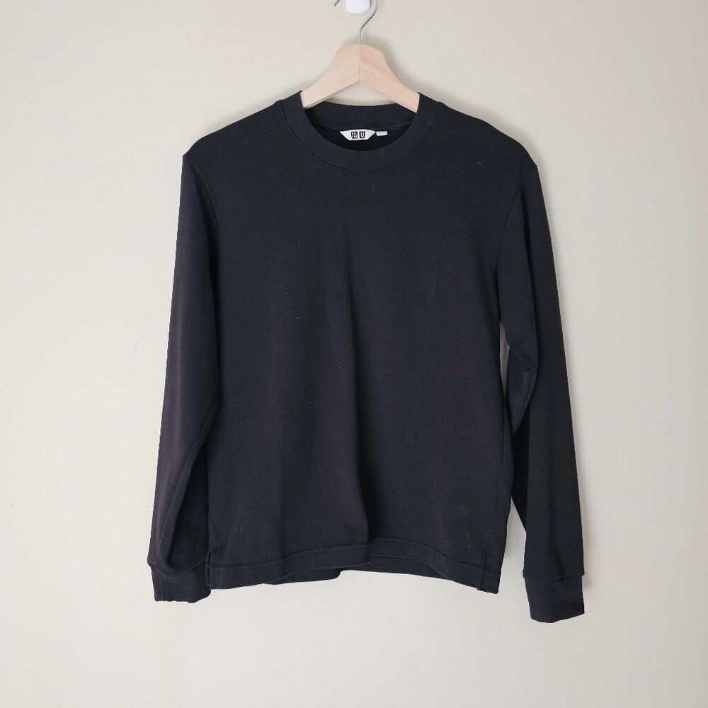 Uniqlo AIRism Cotton Crew Neck Long Sleeve - 2024 - Black - Sz XXS